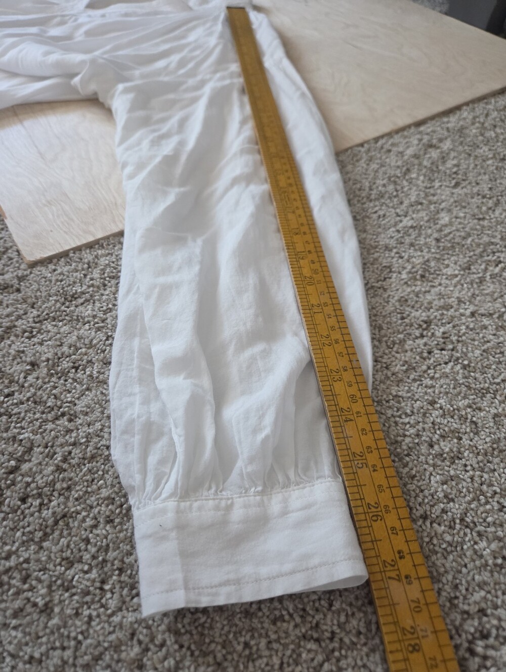 Madewell Shirred Long Sleeve Lightweight Flowy Blouse Cotton Blend wlwhite - Picture 14 of 16